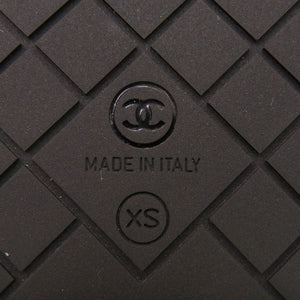 未使用品 シャネル ココマーク チェーン付き フラットサンダル G36005 XSサイズ ゴールド金具 レザー フェイクパール ブラック 黒 0577【中古】CHANEL