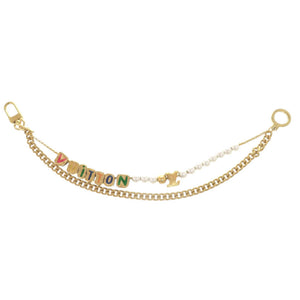 ルイ ヴィトン チェーンベルト ヴィトン M02434 メタル ゴールド マルチカラー バッグチャーム キーホルダー LV 0595【中古】LOUIS VUITTON