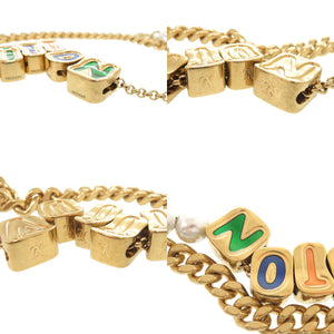 ルイ ヴィトン チェーンベルト ヴィトン M02434 メタル ゴールド マルチカラー バッグチャーム キーホルダー LV 0595【中古】LOUIS VUITTON