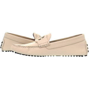 未使用品 グッチ ドライビングシューズ インターロッキングG 730148 レザー ホワイト 白 靴その他 0598【中古】GUCCI