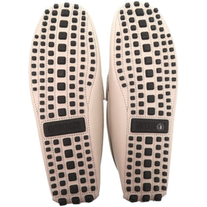 未使用品 グッチ ドライビングシューズ インターロッキングG 730148 レザー ホワイト 白 靴その他 0598【中古】GUCCI
