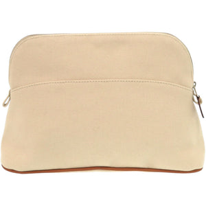 美品 エルメス ボリード ポーチ MM H102774M 01 コットン レザー NATUREL ベージュ ポーチ 013【中古】HERMES