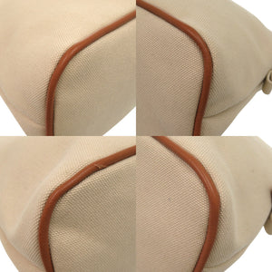 美品 エルメス ボリード ポーチ MM H102774M 01 コットン レザー NATUREL ベージュ ポーチ 013【中古】HERMES