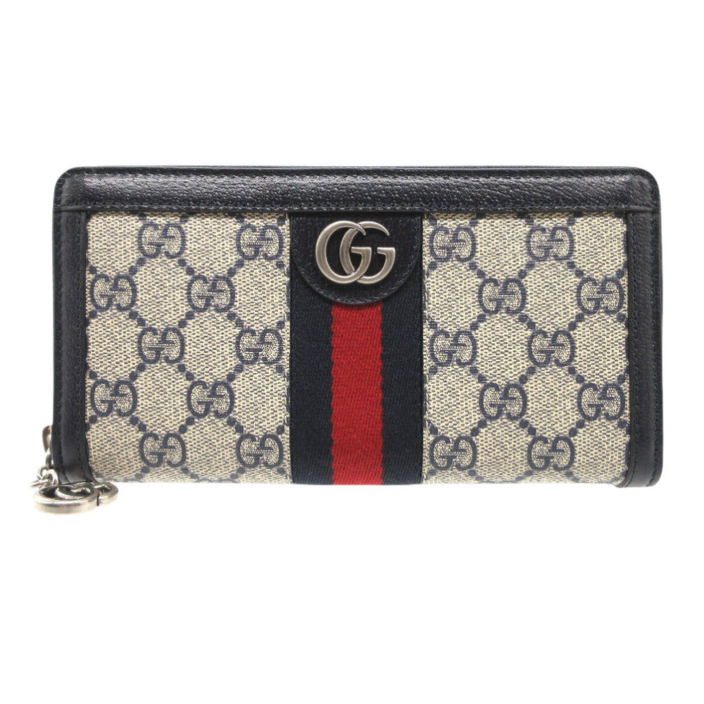 未使用 グッチ GGスプリーム ジップアラウンドウォレット GG オフィディア ベージュ 523154 長財布 0617 【中古】 GUCCI
