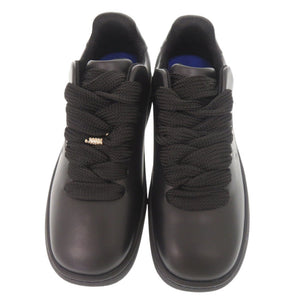 未使用品 バーバリー ボックス サイズ42 レザー ブラック スニーカー 黒 0624【中古】BURBERRY メンズ