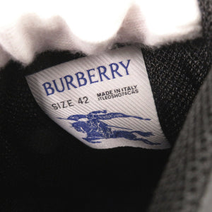 未使用品 バーバリー ボックス サイズ42 レザー ブラック スニーカー 黒 0624【中古】BURBERRY メンズ