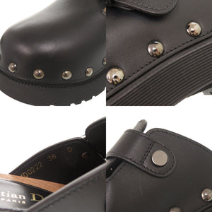 美品 クリスチャンディオール クエイク サイズ36 レザー ブラック クロッグ サボ サンダル 黒 0625【中古】Christian Dior