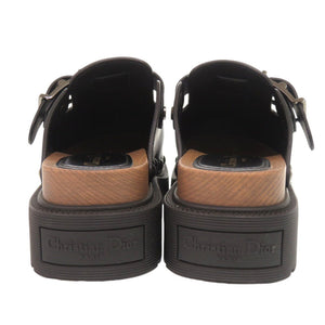 美品 クリスチャンディオール クエイク サイズ36 レザー ブラック クロッグ サボ サンダル 黒 0625【中古】Christian Dior