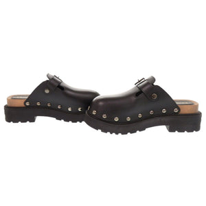 美品 クリスチャンディオール クエイク サイズ36 レザー ブラック クロッグ サボ サンダル 黒 0625【中古】Christian Dior