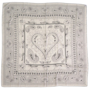 未使用品 エルメス カレ140 シュヴァルドゥクール カシシル140 バンダナ 野村大輔 カシミヤ シルク ホワイト スカーフ 0626【中古】HERMES