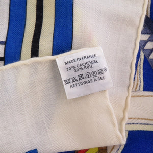 エルメス カレ140 カレジェアン ヴォルトエピルエット カシミヤ シルク ホワイト スカーフ 0628【中古】HERMES