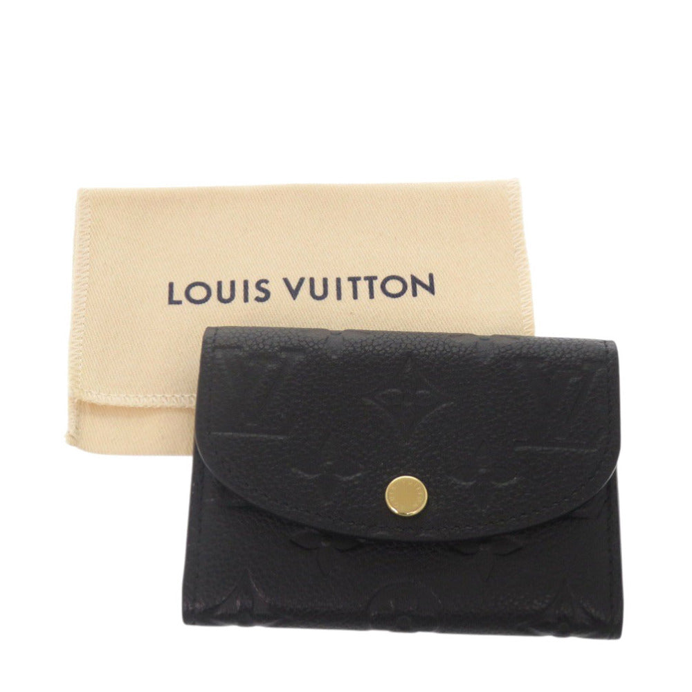 美品 ルイ ヴィトン ポルトモネ ロザリ M81455 モノグラムアンプラント ノワール ブラック コインケース コンパクトウォレット 黒 LV 0632【中古】LOUIS VUITTON