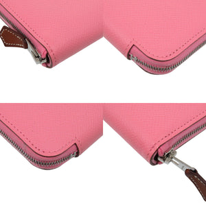 美品 エルメス アザップ シルクイン コンパクト ヴォーエプソン ローズアザレ D刻印 コインケース 0691【中古】HERMES