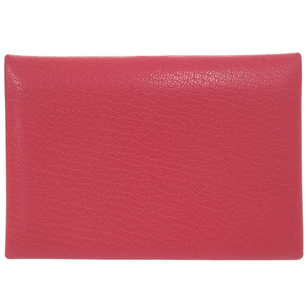 美品 エルメス カルヴィデュオ シェブルミゾル ローズエクストリーム シルバー金具 U刻印(2022年製) コインケース 財布 赤 0697【中古】HERMES