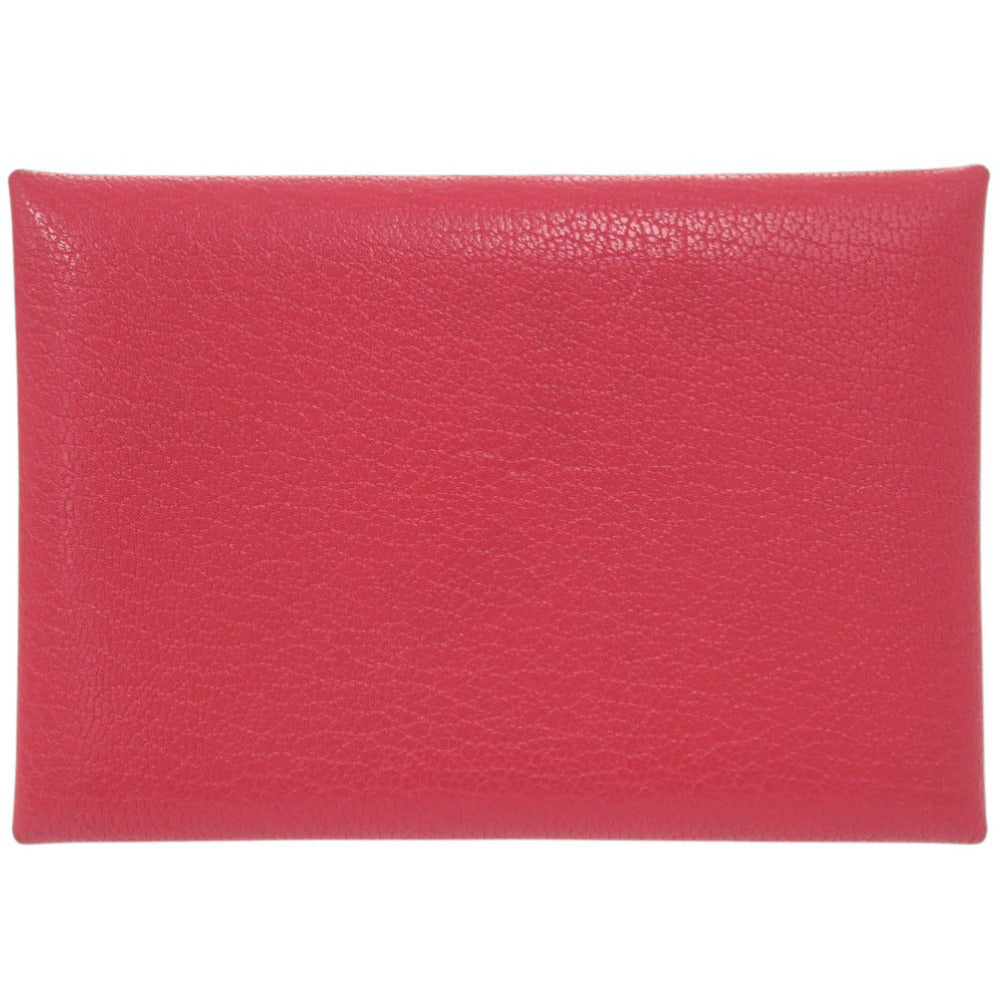 美品 エルメス カルヴィデュオ シェブルミゾル ローズエクストリーム シルバー金具 U刻印(2022年製) コインケース 財布 赤 0697【中古】HERMES