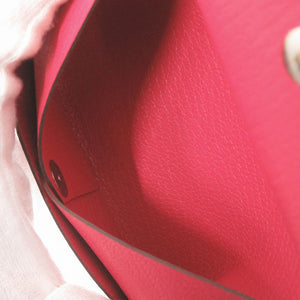 美品 エルメス カルヴィデュオ シェブルミゾル ローズエクストリーム シルバー金具 U刻印(2022年製) コインケース 財布 赤 0697【中古】HERMES