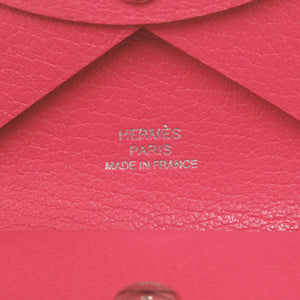 美品 エルメス カルヴィデュオ シェブルミゾル ローズエクストリーム シルバー金具 U刻印(2022年製) コインケース 財布 赤 0697【中古】HERMES
