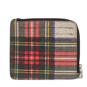 美品 メゾン マルジェラ タータンチェック レザー レッド ブラック コインケース 0698【中古】Maison Margiela