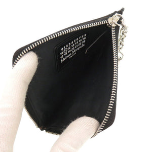 美品 メゾン マルジェラ タータンチェック レザー レッド ブラック コインケース 0698【中古】Maison Margiela