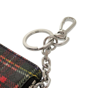 美品 メゾン マルジェラ タータンチェック レザー レッド ブラック コインケース 0698【中古】Maison Margiela