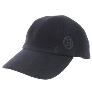 美品 エルメス カシミヤ/アセテート ネイビー キャップ 帽子 0708【中古】HERMES メンズ