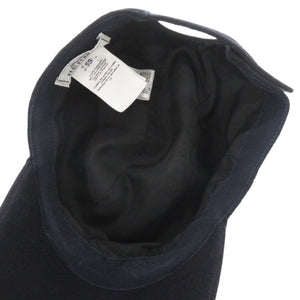 美品 エルメス カシミヤ/アセテート ネイビー キャップ 帽子 0708【中古】HERMES メンズ