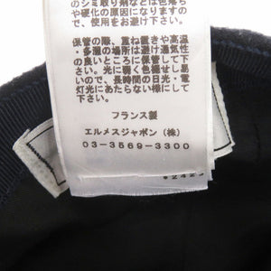 美品 エルメス カシミヤ/アセテート ネイビー キャップ 帽子 0708【中古】HERMES メンズ
