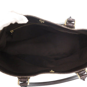 美品 グッチ ホースビット トートバッグ シェリーライン137385 ゴールド金具 GGキャンバス レザー ブラウン ベージュショルダーバッグ ハンドバッグ 0710【中古】GUCCI
