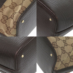 美品 グッチ ホースビット トートバッグ シェリーライン137385 ゴールド金具 GGキャンバス レザー ブラウン ベージュショルダーバッグ ハンドバッグ 0710【中古】GUCCI