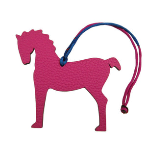 新品同様 エルメス プティアッシュ ホース トリヨンクレマンス シェーブル マグノリア サンギーヌ キーホルダー バッグチャーム 0715【中古】HERMES