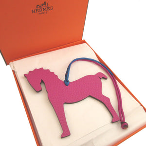 新品同様 エルメス プティアッシュ ホース トリヨンクレマンス シェーブル マグノリア サンギーヌ キーホルダー バッグチャーム 0715【中古】HERMES