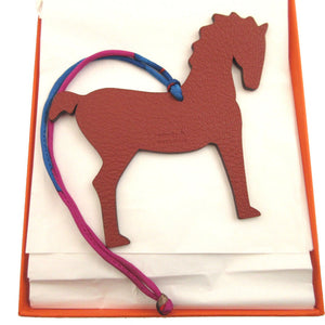 新品同様 エルメス プティアッシュ ホース トリヨンクレマンス シェーブル マグノリア サンギーヌ キーホルダー バッグチャーム 0715【中古】HERMES