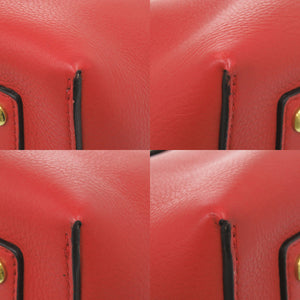 美品 バーバリー 2WAY レザー レッド ハンドバッグ 赤 0720【中古】BURBERRY