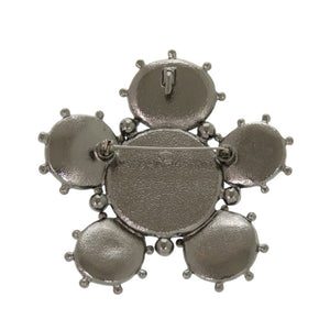 美品 シャネル ココマーク 05A メタル ブラック シルバー ブローチ 0722【中古】CHANEL