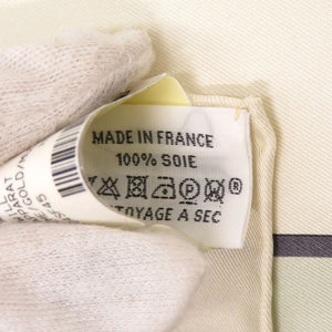 未使用品 エルメス カレ90 グラン アパラ GRAND APPARAT シルク クリーム ゴールド ベージュ スカーフ 0724【中古】HERMES