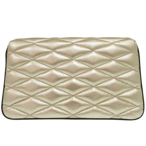 美品 ジミーチュウ JCバー キルティング チェーンウォレット 長財布 レザー ベージュ 0727【中古】JIMMY CHOO