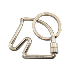 未使用 エルメス シュヴァル 馬 ホース メタル シルバー キーリング キーホルダー 0728【中古】HERMES