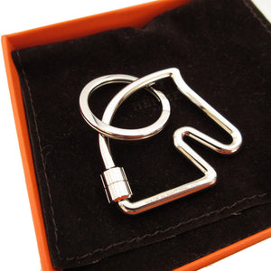未使用 エルメス シュヴァル 馬 ホース メタル シルバー キーリング キーホルダー 0728【中古】HERMES