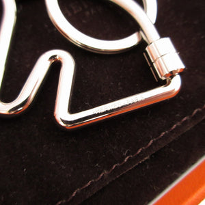 未使用 エルメス シュヴァル 馬 ホース メタル シルバー キーリング キーホルダー 0728【中古】HERMES