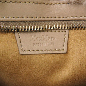新品同様 マックスマーラ テディベア レザー/ボア ベージュ ウエストバッグ 0732【中古】MAX MARA