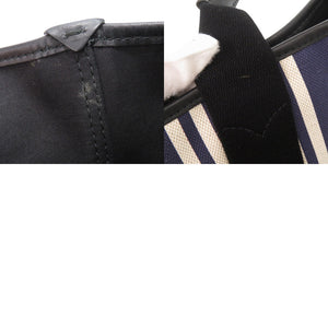 美品 バレンシアガ ネイビーカバス キャンバス レザー ネイビー トートバッグ ハンドバッグ 0737【中古】BALENCIAGA