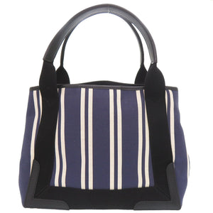 美品 バレンシアガ ネイビーカバス キャンバス レザー ネイビー トートバッグ ハンドバッグ 0737【中古】BALENCIAGA