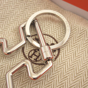 未使用 エルメス Hトゥスピード メタル シルバー キーリング キーホルダー 0741【中古】HERMES