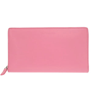 美品 バレンシアガ エッセンシャル コンチネンタル ウォレット 664041 レザー ピンク 長財布 0743【中古】BALENCIAGA