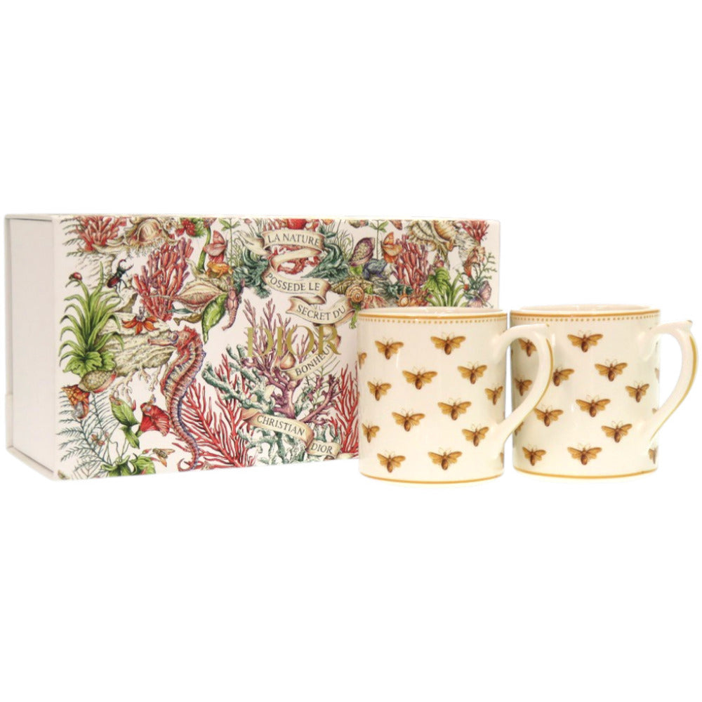 未使用品 ディオール ペアマグカップ 蜂 BEE 陶器 ホワイト 白 マグカップ 0749【中古】Dior