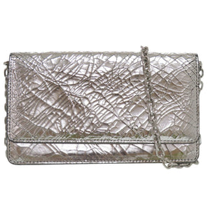 美品 メゾン マルジェラ ブロークンミラー チェーンウォレット SA3UI0018 シルバー金具 レザー シルバー ショルダーバッグ 0760【中古】Maison Margiela