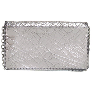 美品 メゾン マルジェラ ブロークンミラー チェーンウォレット SA3UI0018 シルバー金具 レザー シルバー ショルダーバッグ 0760【中古】Maison Margiela