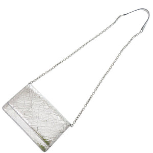 美品 メゾン マルジェラ ブロークンミラー チェーンウォレット SA3UI0018 シルバー金具 レザー シルバー ショルダーバッグ 0760【中古】Maison Margiela