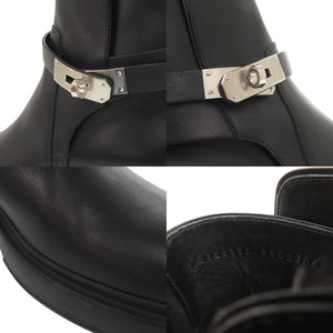 美品 エルメス Veo ヴェオ H212111Z アンクルブーツ サイズ39 レザー ブラック ブーツ 黒 0763【中古】HERMES