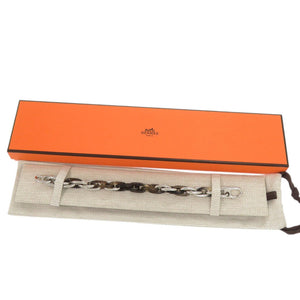 新品同様 エルメス アマラージュ ブレスレット バッファローホーン メタル ブラウン シルバー 0767【中古】HERMES